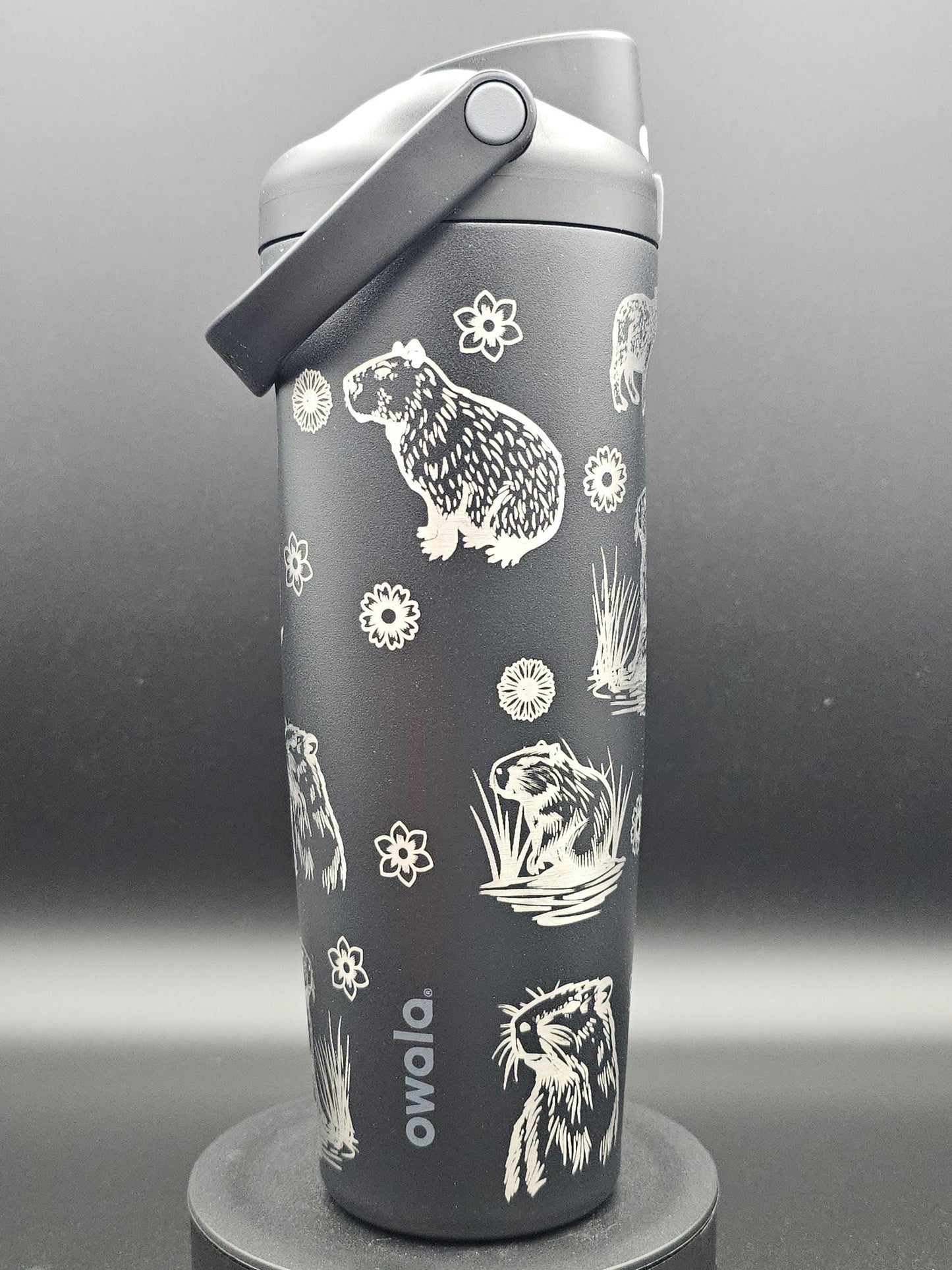 Owala Water Bottle with a Capybara Design | Laser Engraved Capybara | Custom Name | Owala Sway, Freesip or Smooth