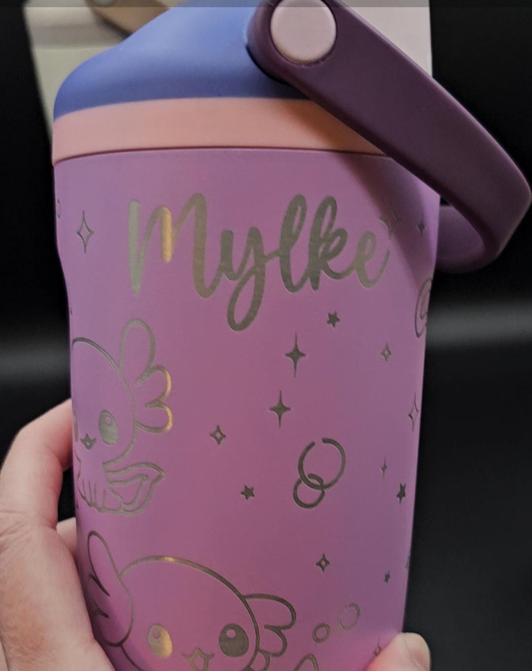 Axolotl Lover’s Personalized Owala Bottle — Available in FreeSip and Sway Owalas