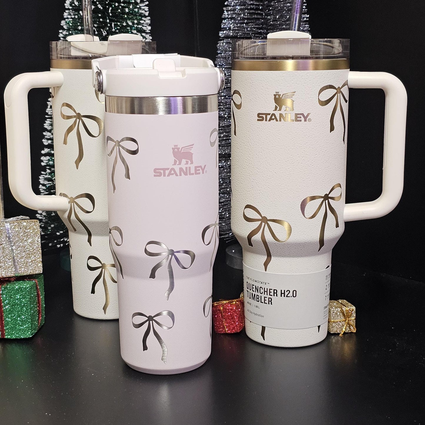 Engraved Stanley Bottle: Coquette Bows Design, 30 or 40 oz