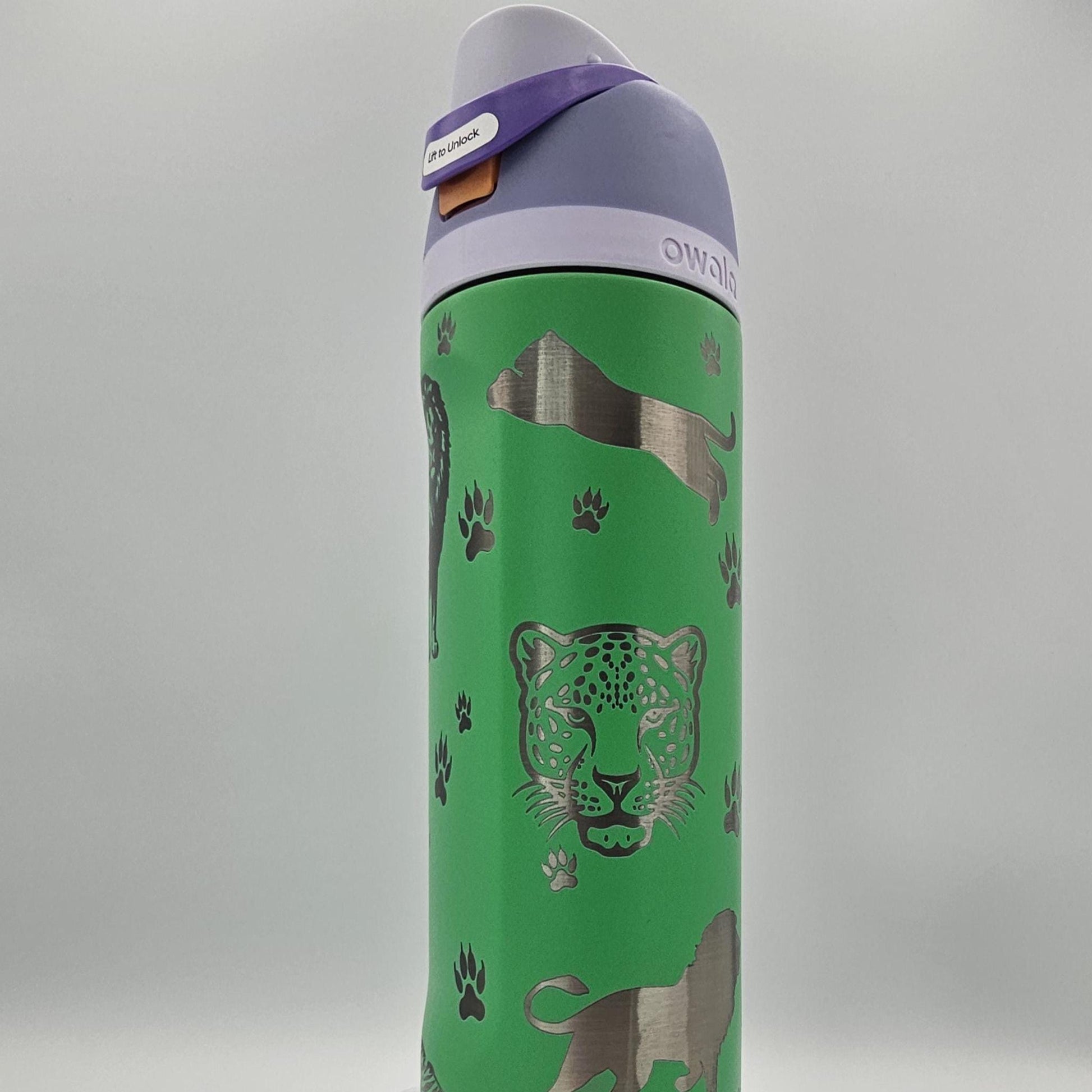 Big Cat Lover's Personalized Owala Bottle, Tiger, Lion and Jaguars — Available in FreeSip and Sway Owalas