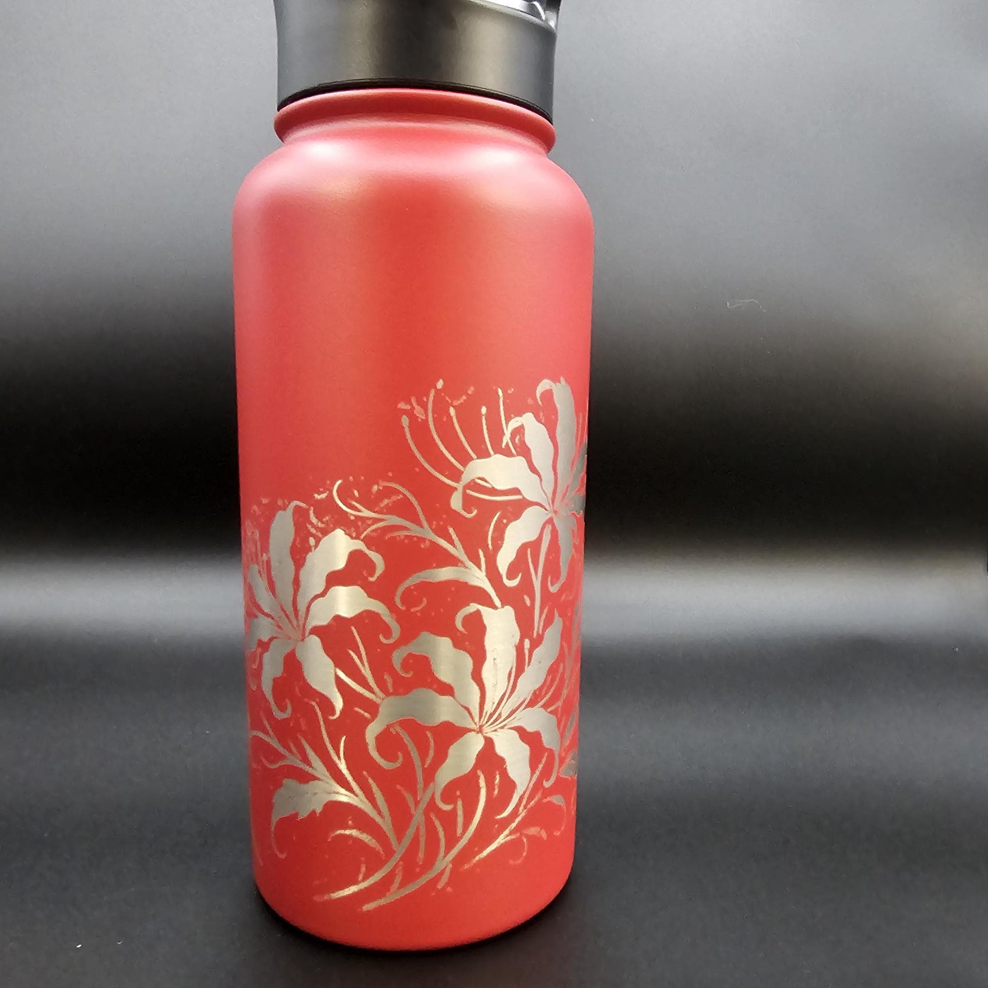 Spider Lily Engraved Tumbler | Elegant Floral Drinkware | Personalized Gift | Laser Engraved Cup