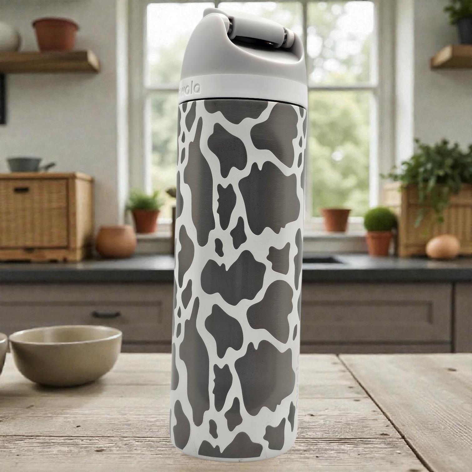 Cow Pattern Engraved Owala Bottle, available in freesip or sway