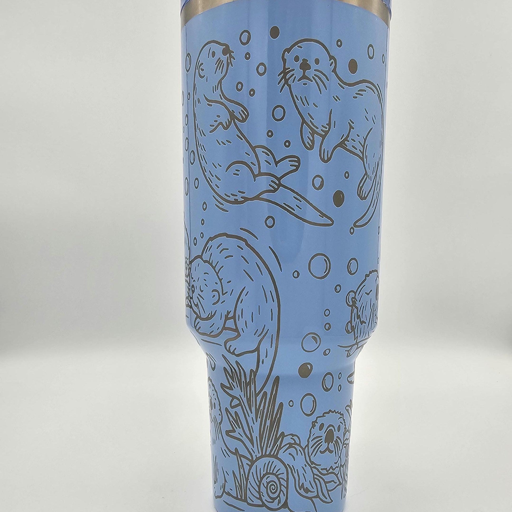 Stanley Tumbler with Engraved Otters – Cute Otter Cup | Custom Engraved Stanley in Multiple Colors & Sizes | Unique Animal Gift