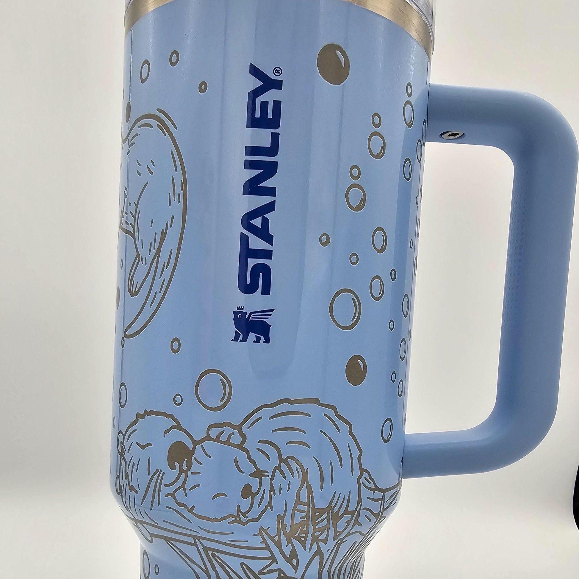 Stanley Tumbler with Engraved Otters – Cute Otter Cup | Custom Engraved Stanley in Multiple Colors & Sizes | Unique Animal Gift