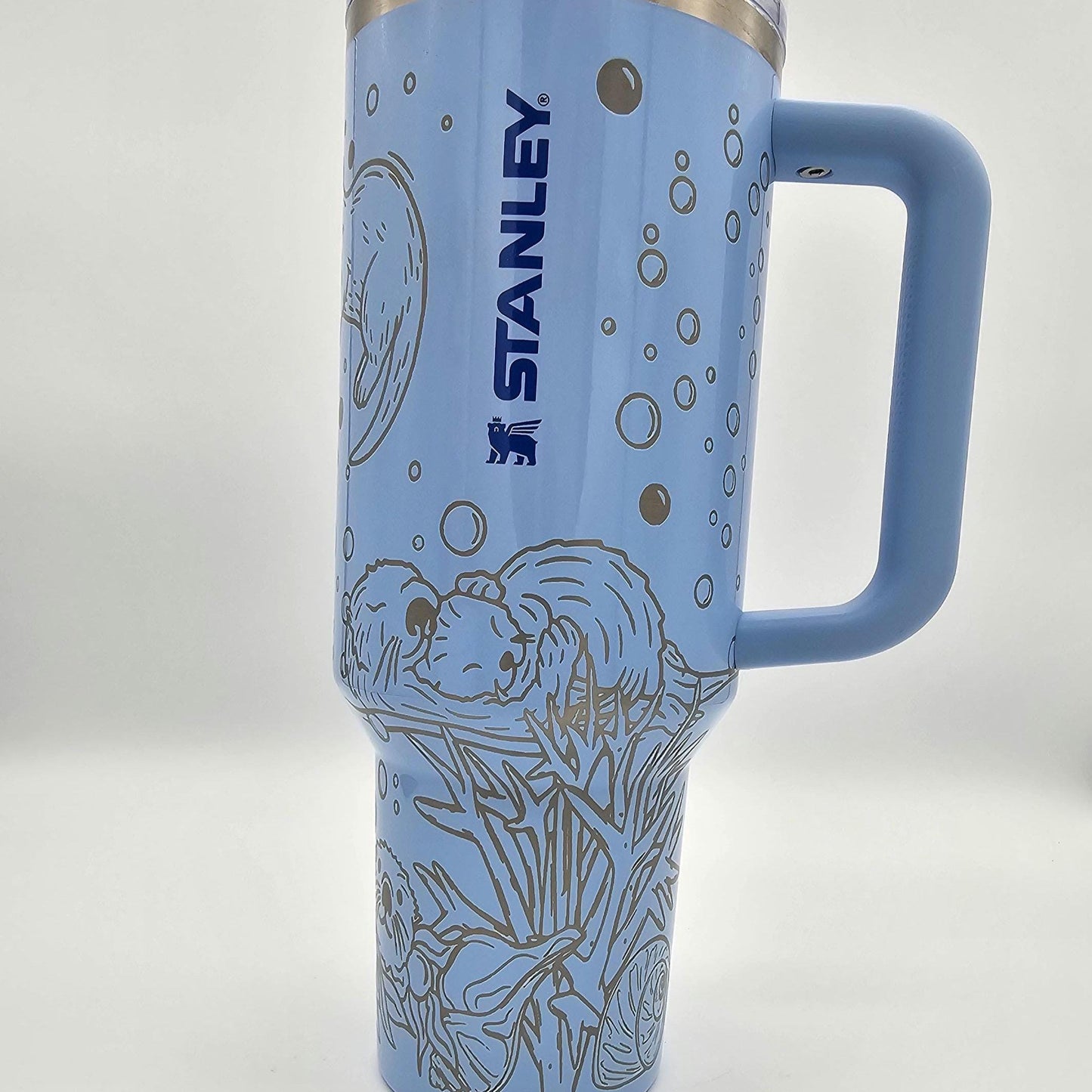 Stanley Tumbler with Engraved Otters – Cute Otter Cup | Custom Engraved Stanley in Multiple Colors & Sizes | Unique Animal Gift
