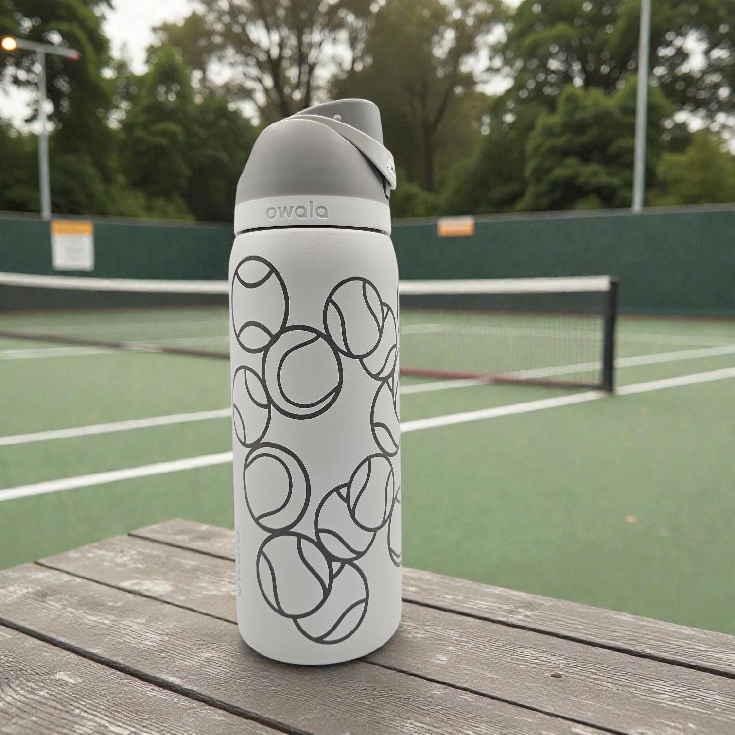 Personalized Tennis Ball Owala Water Bottle | Engraved Sports Gift