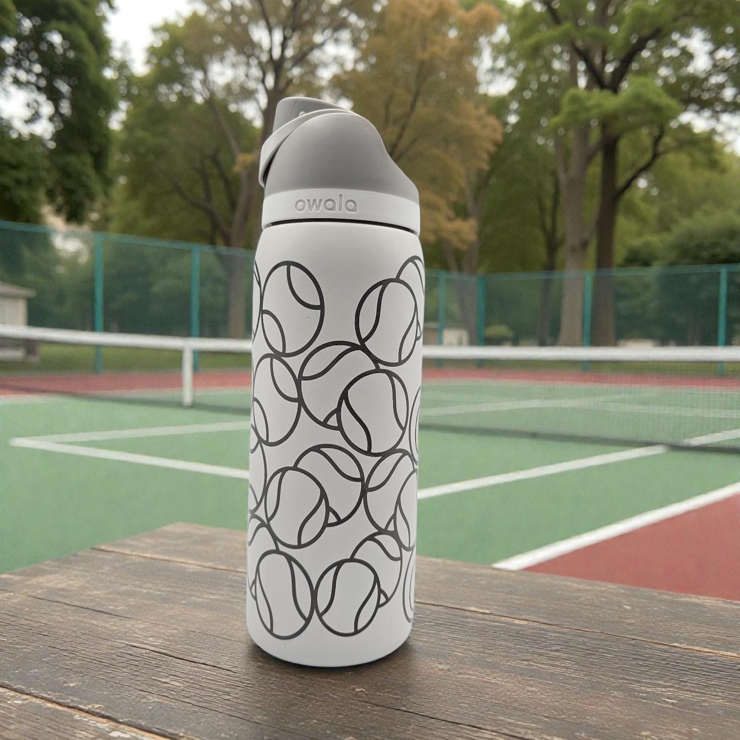 Personalized Tennis Ball Owala Water Bottle | Engraved Sports Gift