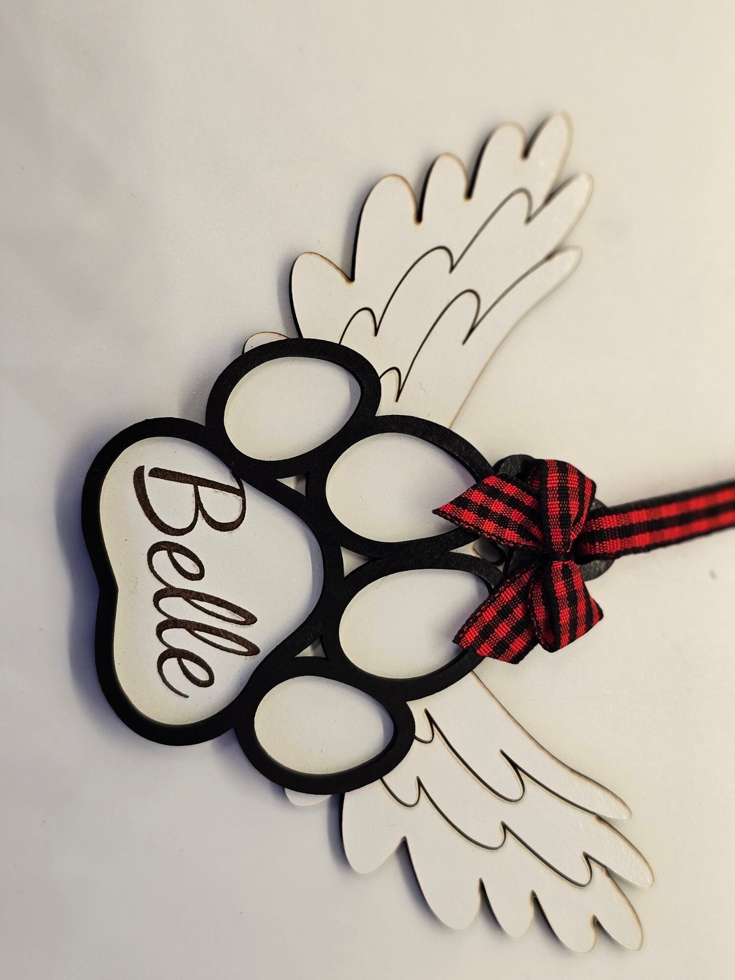 Customized Wood Memorial Pet Ornament, Personalized Pet Remembrance, Pet Loss Gift
