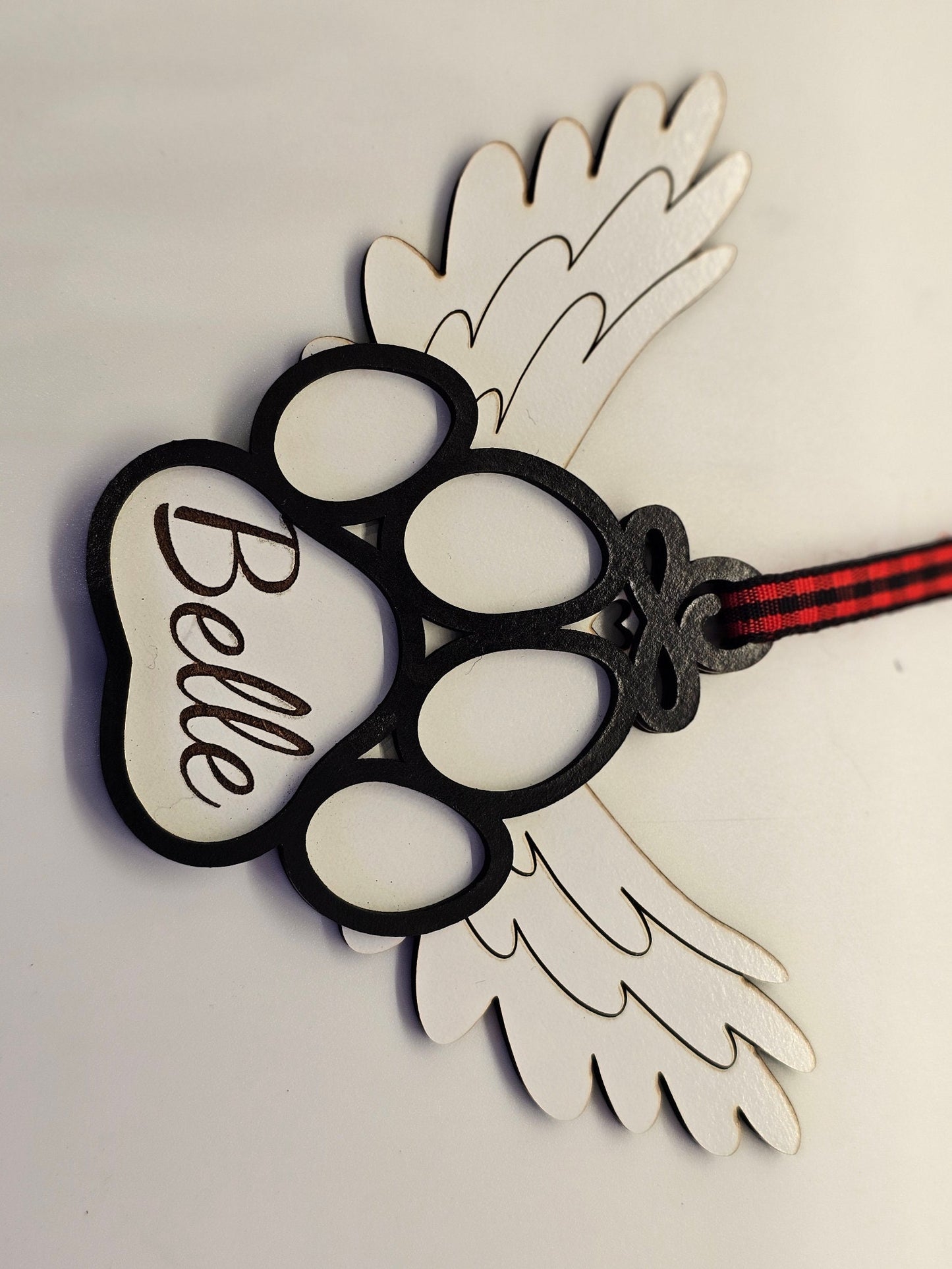 Customized Wood Memorial Pet Ornament, Personalized Pet Remembrance, Pet Loss Gift