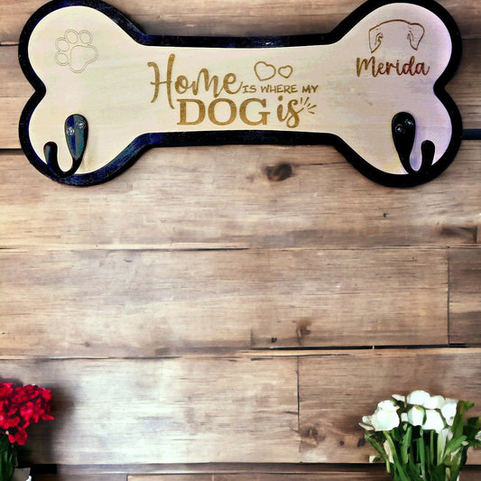 Fetchingly Yours: Personalized Leash Holder for Dogs, Gift for Dogs, Entry way Mudroom Hook, Dog Sign