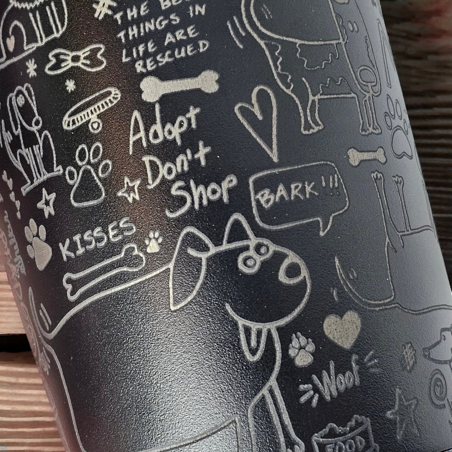 Engraved 20 oz tumbler, celebrating rescued paws and wagging trails, gift for her, gift for dog lover,  dog hair don't care