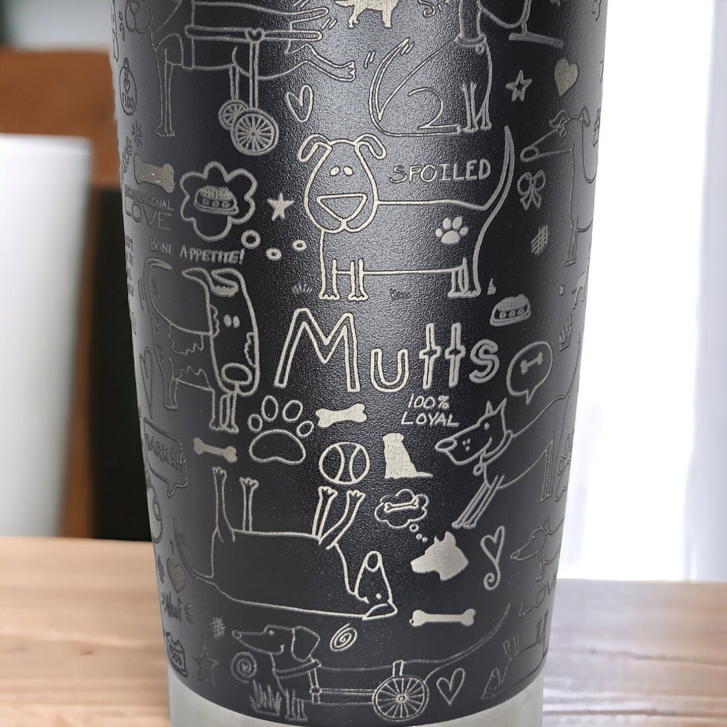 Engraved 20 oz tumbler, celebrating rescued paws and wagging trails, gift for her, gift for dog lover, dog hair don't care