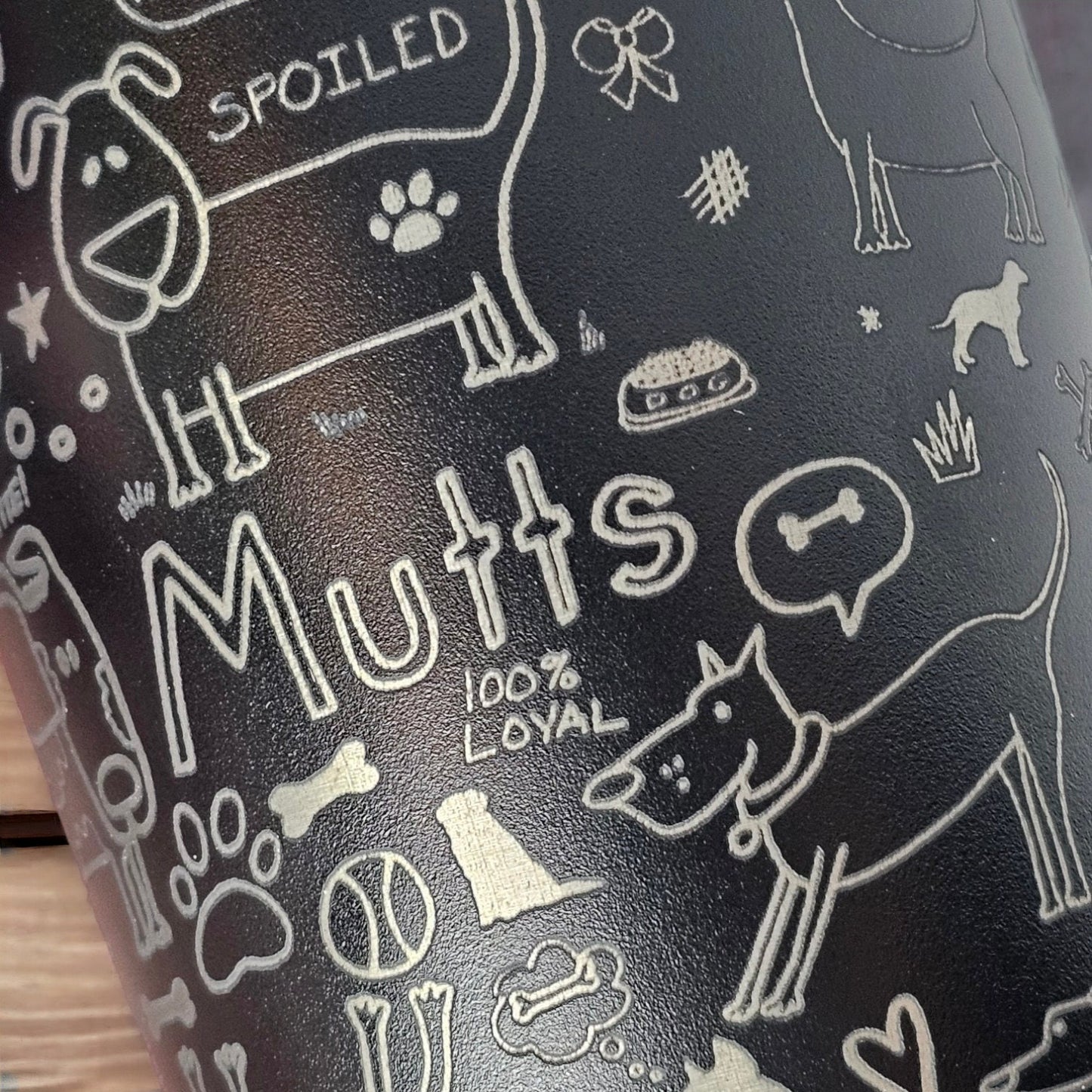 Engraved 20 oz tumbler, celebrating rescued paws and wagging trails, gift for her, gift for dog lover, dog hair don't care