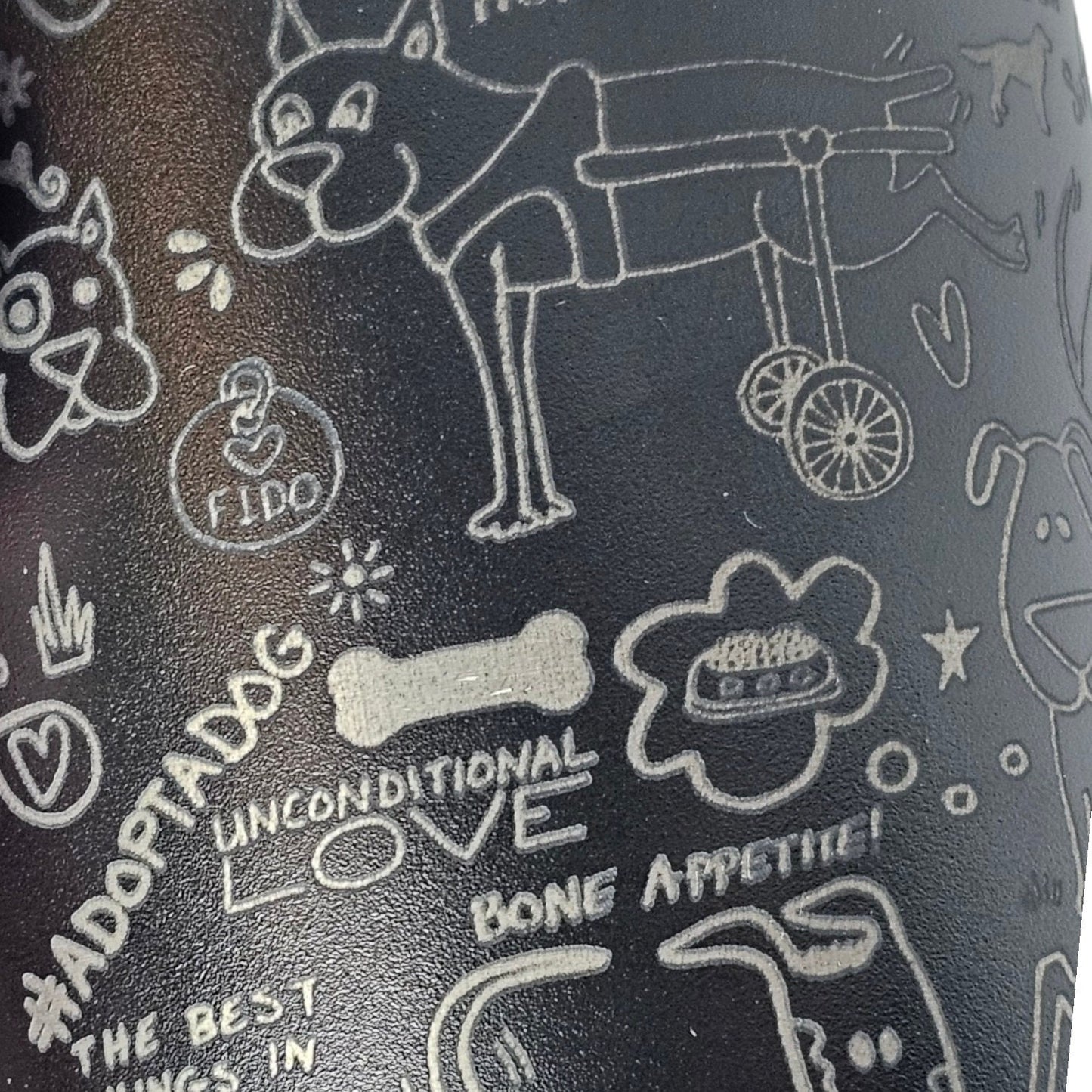 Engraved 20 oz tumbler, celebrating rescued paws and wagging trails, gift for her, gift for dog lover, dog hair don't care