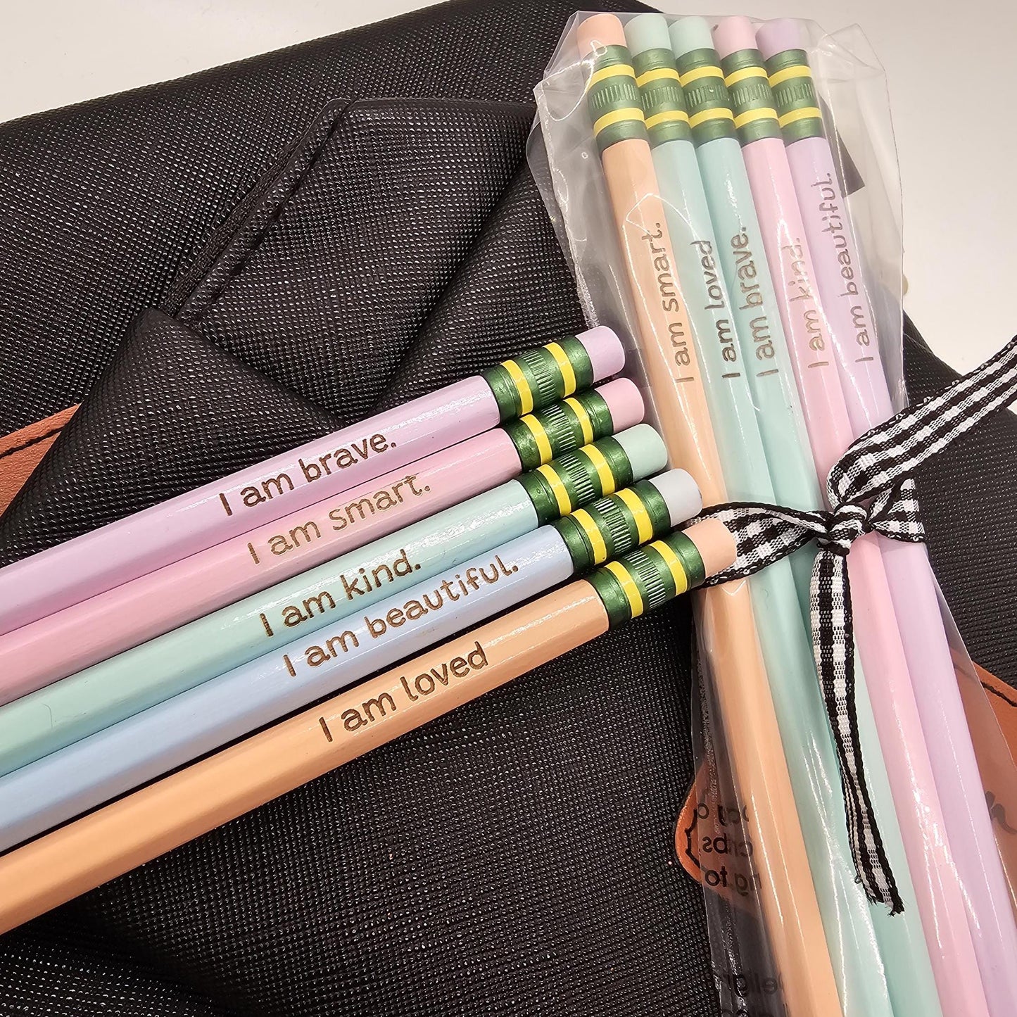 Engraved Affirmation Pencils | Yellow & Pastel Motivational Ticonderoga Pencils | Positive Quotes | Inspirational Gifts | School Supplies