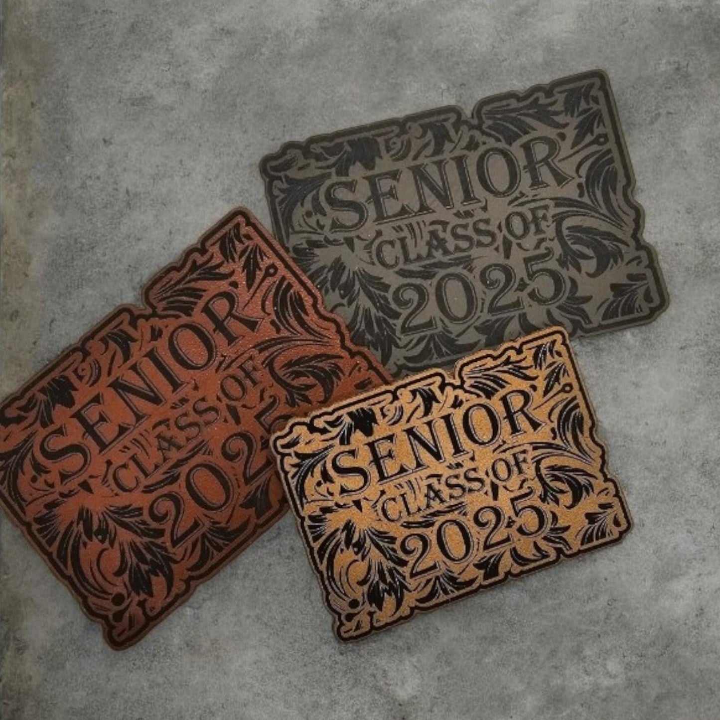 Custom High School Senior Hats with Leatherette Patches - Choose Your Hat and Patch Color, Class of 2025, Senior Year Gift, Grad Keepsake