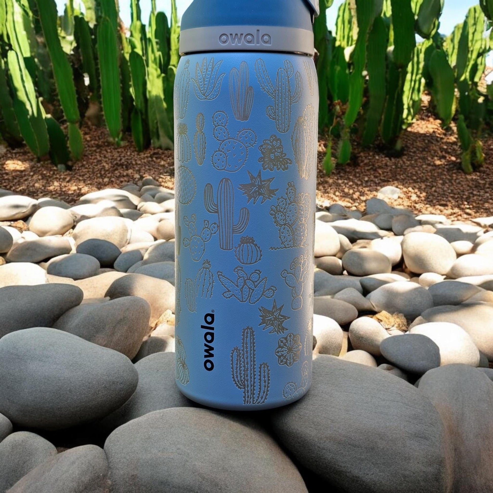 Succulent Owala 32 oz Tumbler, Botanical Tumbler, Plant Lover Gift, Succulent Water Bottle, Cactus Drinkware