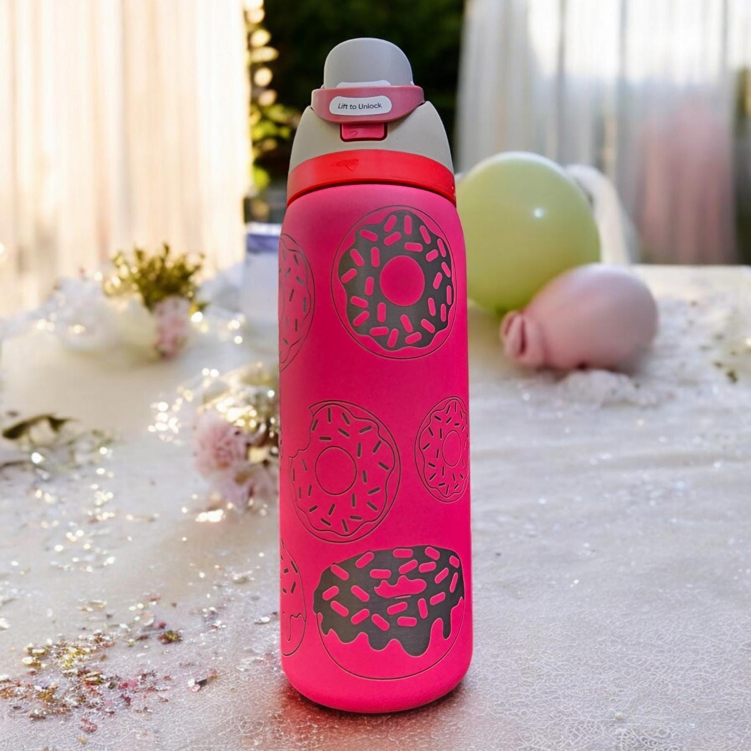 Doughnut Engraved Owala 24 and 32 oz Bottle | Doughnut Lover Gift | Elegant & Personalized Drinkware