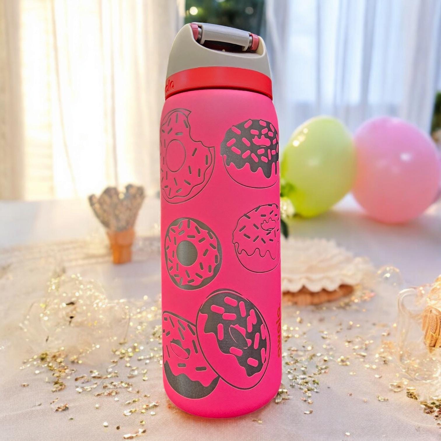 Doughnut Engraved Owala 24 and 32 oz Bottle | Doughnut Lover Gift | Elegant & Personalized Drinkware