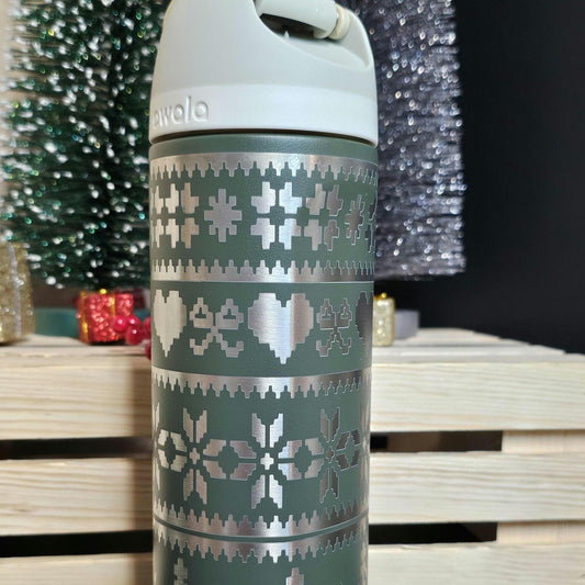 Winter sweater Engraved Owala 24 and 32 oz Bottle | Ugly Christmas Sweater Lover Gift | Elegant & Personalized Drinkware