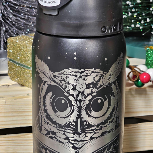 Owl book lover Owala 24 and 32 oz Tumbler, book love Tumbler, Owl Drinkware