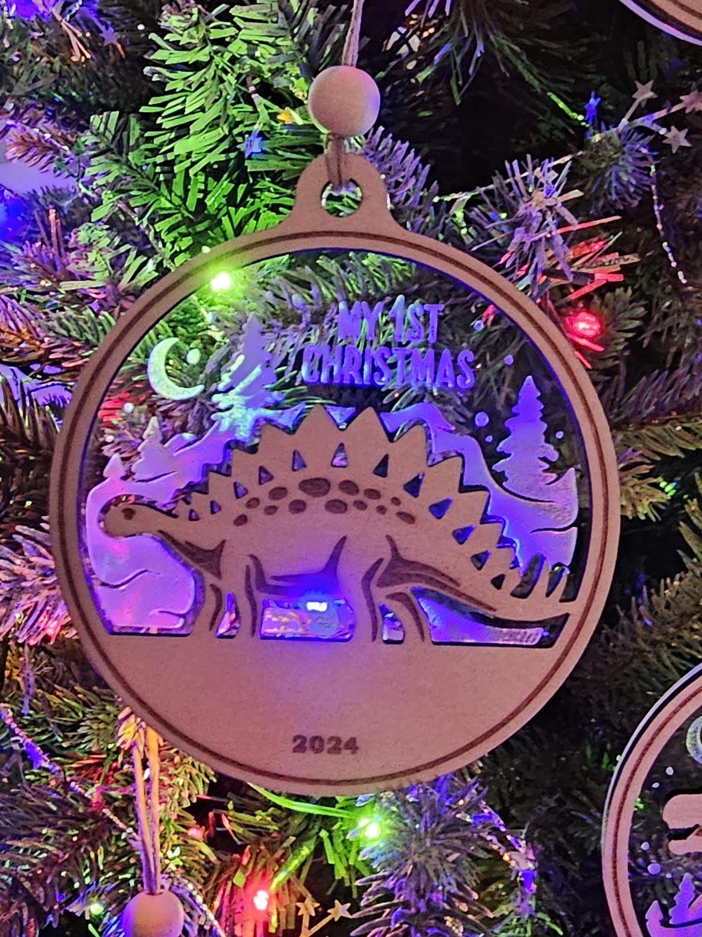 Baby's First Christmas Dinosaur, Dinosaur Ornament, Personalized Baby Gift, Holiday Decor