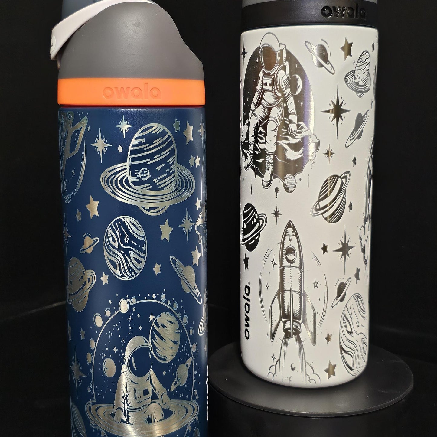 Space-Themed Owala Bottle | Astronaut & Rocket Design | Available in 16oz, 24oz, 32oz | Reusable Water Bottle for Kid and Adults