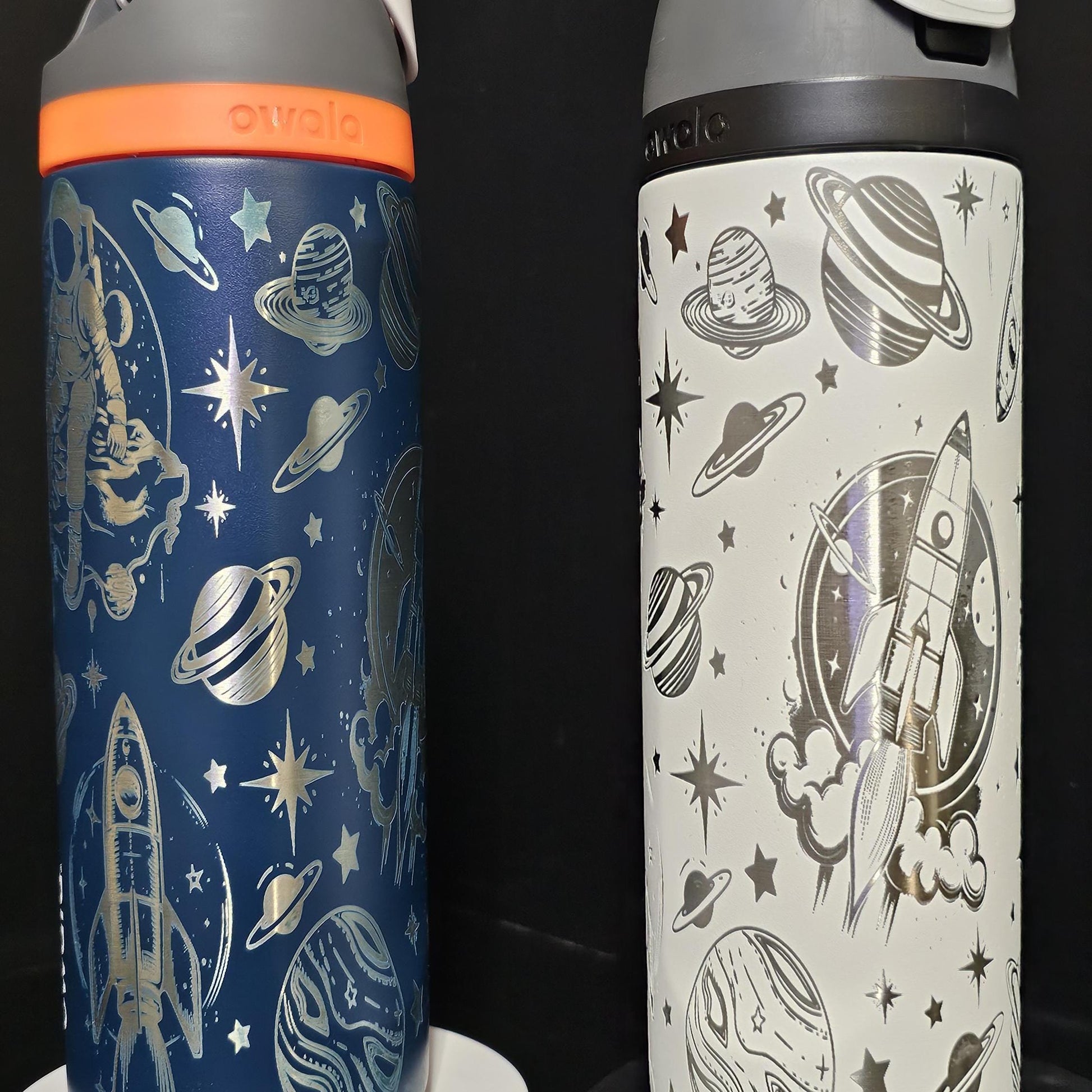 Space-Themed Owala Bottle | Astronaut & Rocket Design | Available in 16oz, 24oz, 32oz | Reusable Water Bottle for Kid and Adults