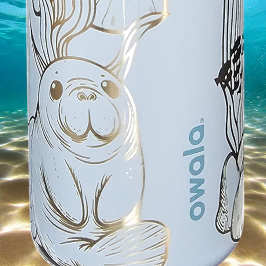 Manatee Engraved Owala 24 and 32 oz Bottle | Elegant & Personalized Drinkware | Eco-Friendly Hydration Gift for Ocean Lovers
