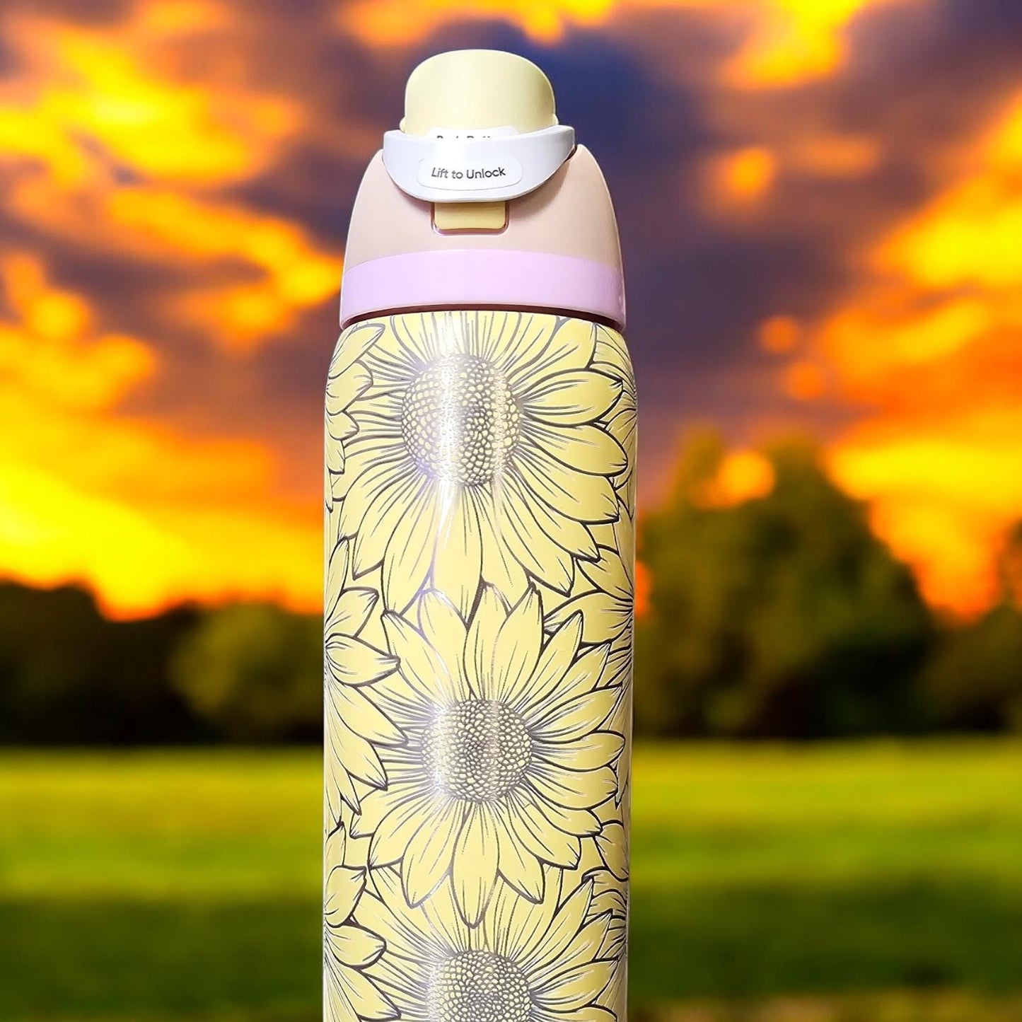 Sunflower Design Owala Water Bottle - 24 and 32 oz | Insulated, Leak-Proof, and Stylish Hydration Companion Elegant & Personalized Drinkware
