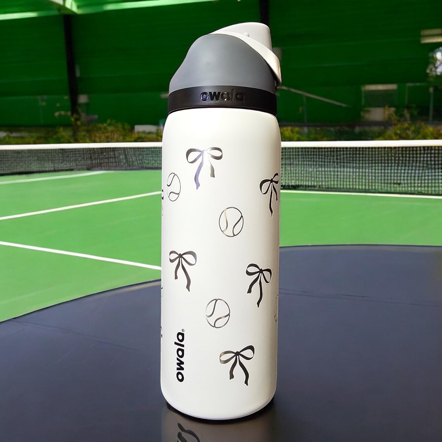 Tennis Bow Owala 24 and 32 oz Bottle | Elegant & Personalized Drinkware