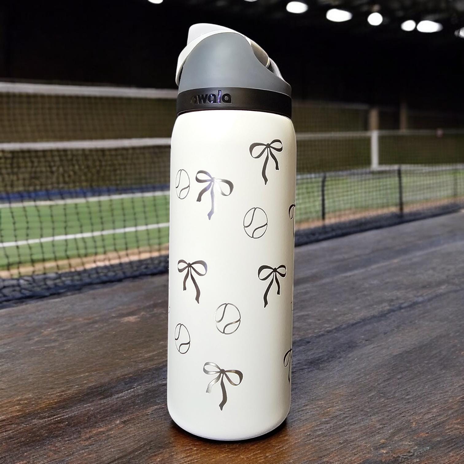 Tennis Bow Owala 24 and 32 oz Bottle | Elegant & Personalized Drinkware