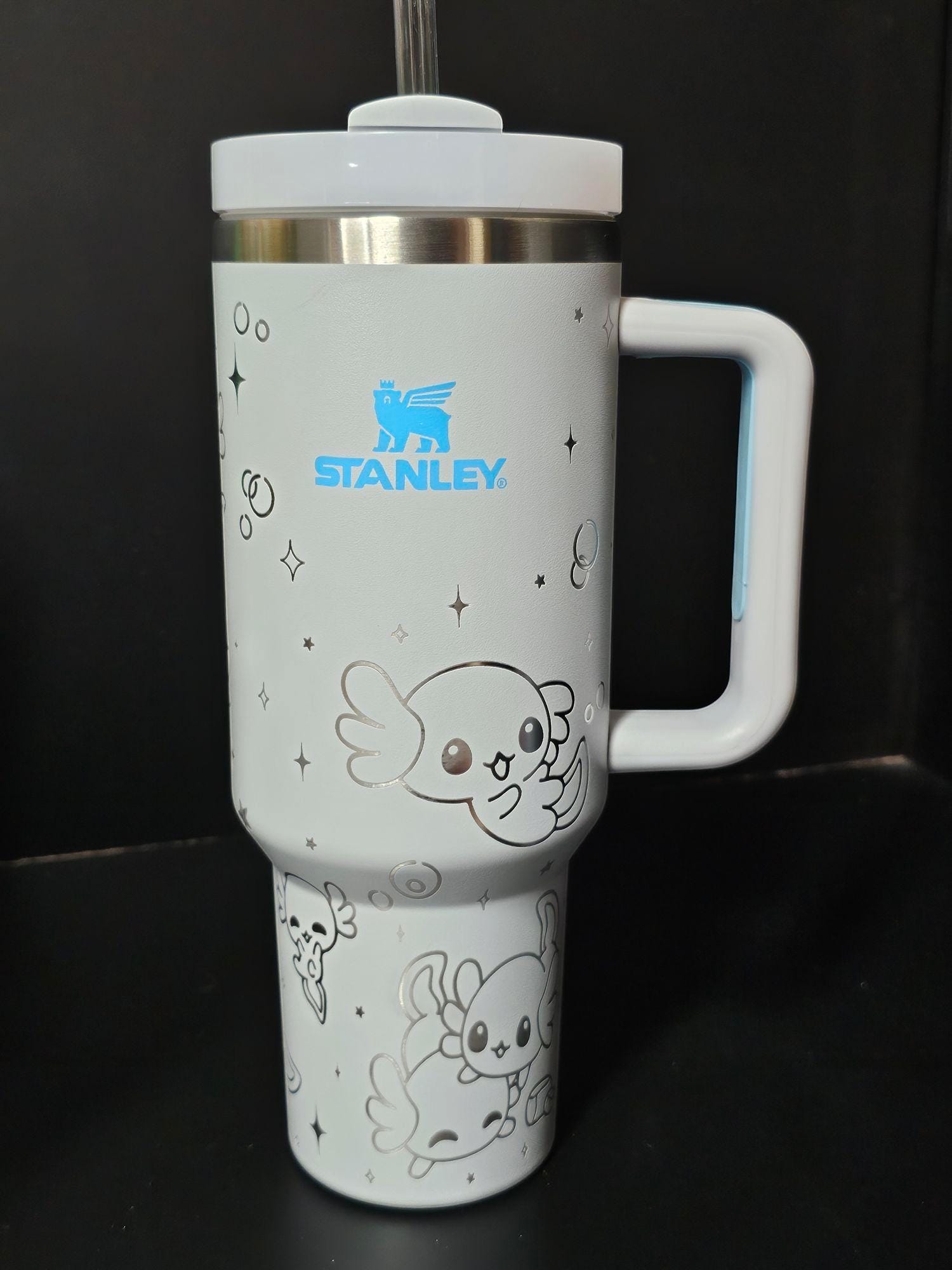 Axolotl 40 oz Stanley Bottle | Custom Engraved Owala free sip and Smooth sip bottles