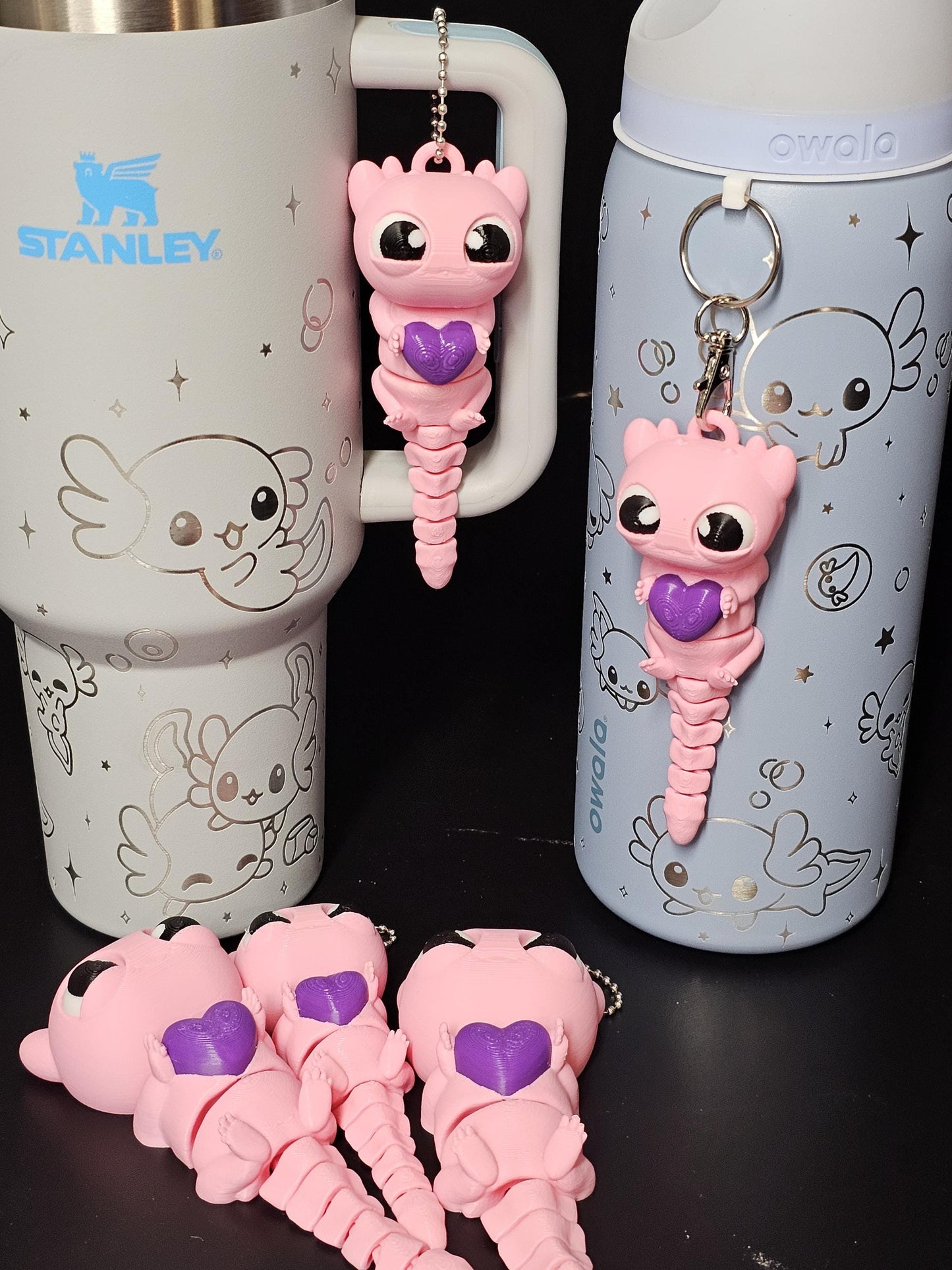 Axolotl Keychain – Cute and Durable | Two Sizes and Chain Options, 3D printed