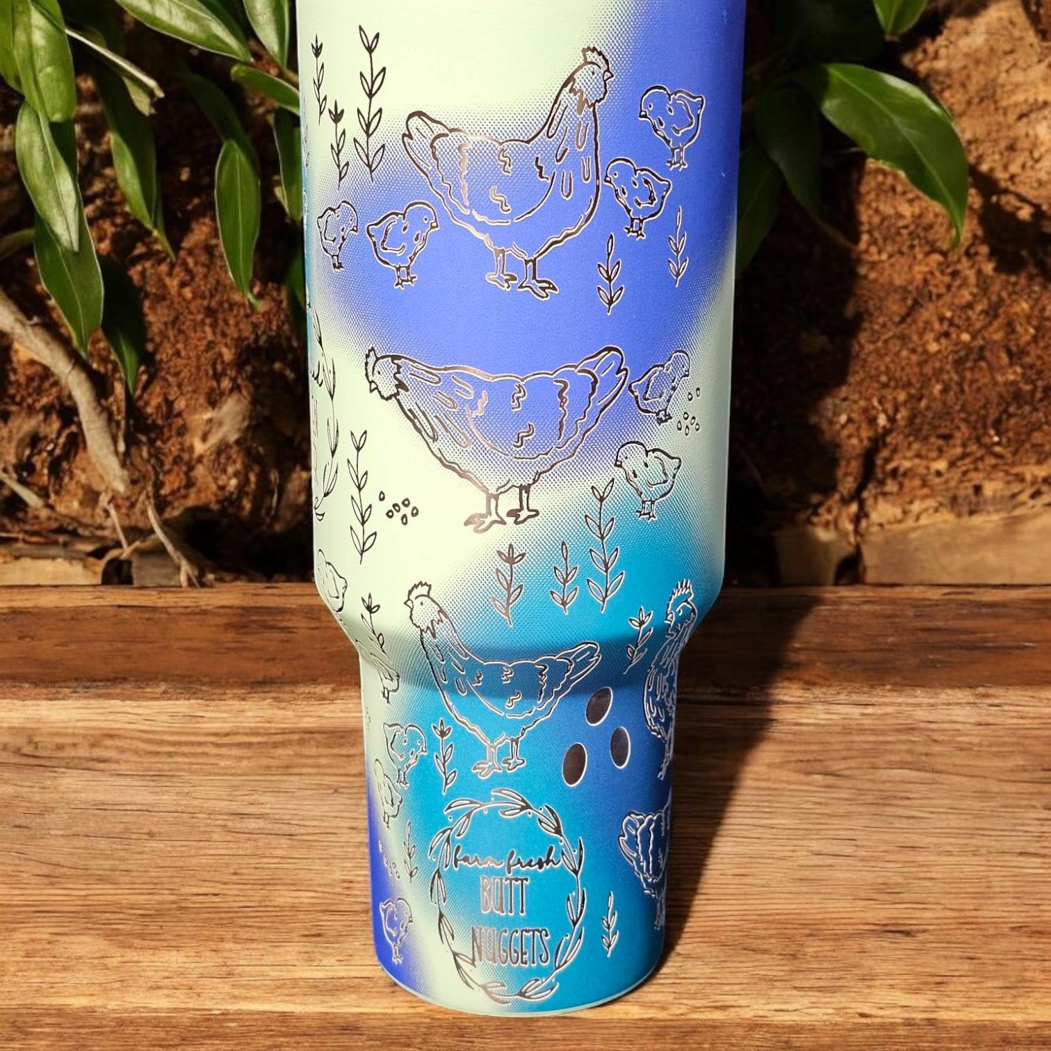 Chicken engraved Stanley 30and 40 oz Bottle | chicken Design | egg dealer, chicken tenders, baby chick's