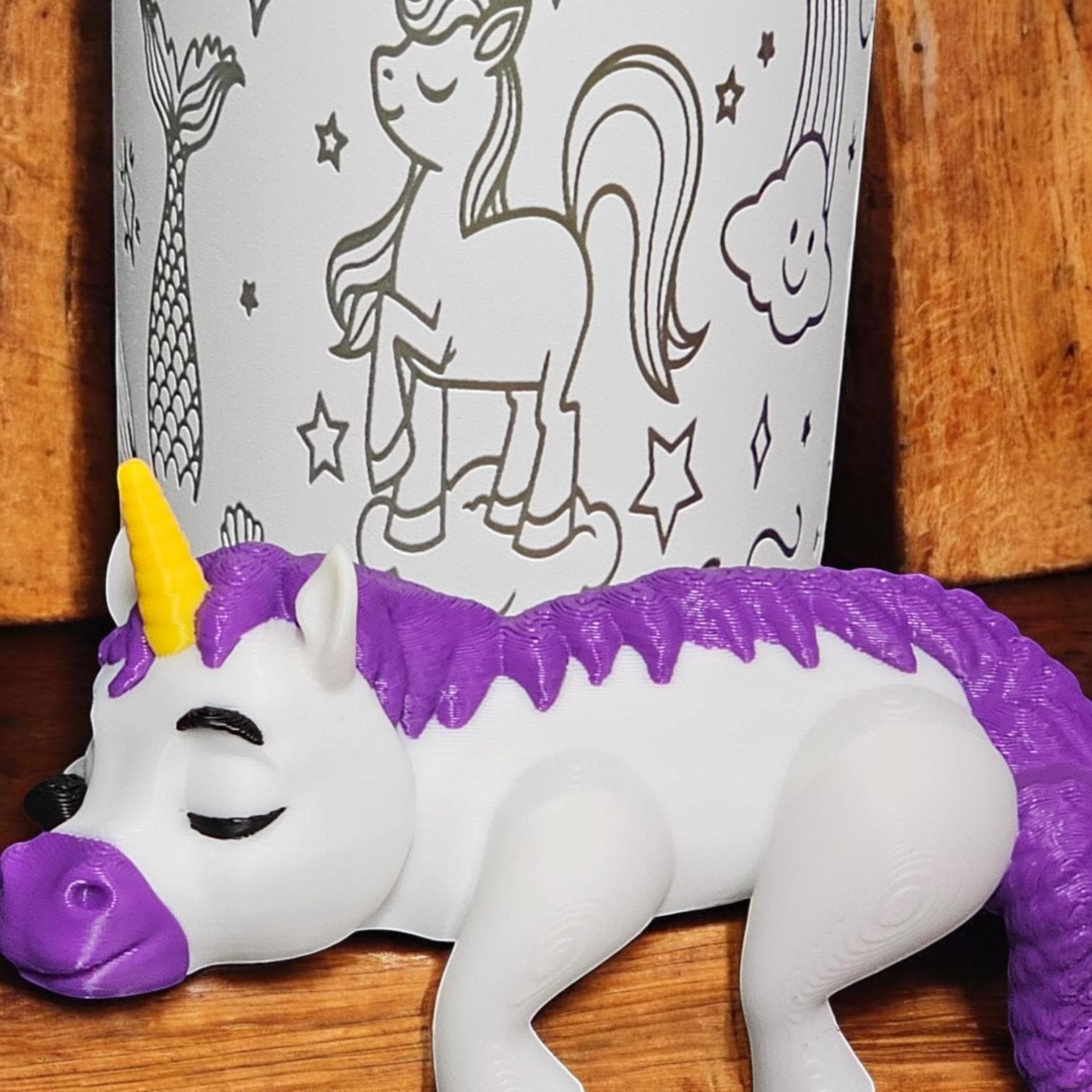 3D Printed Sleeping Unicorn Shelf Sitter: Whimsical Office Decor