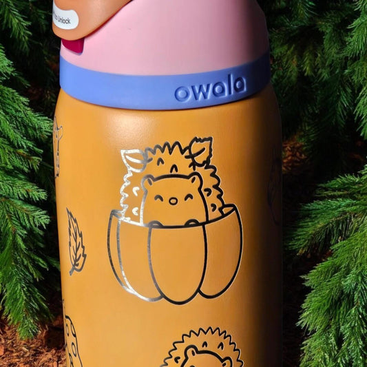 Hedgehog Fall Owala 32 oz Tumbler, Harvest Tumbler, Fall season Lover Gift, Leaf Drinkware