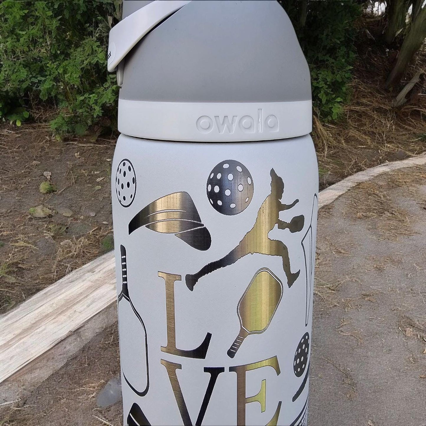 Pickleball Engraved Owala Water Bottle: Free sip or Sway options Available