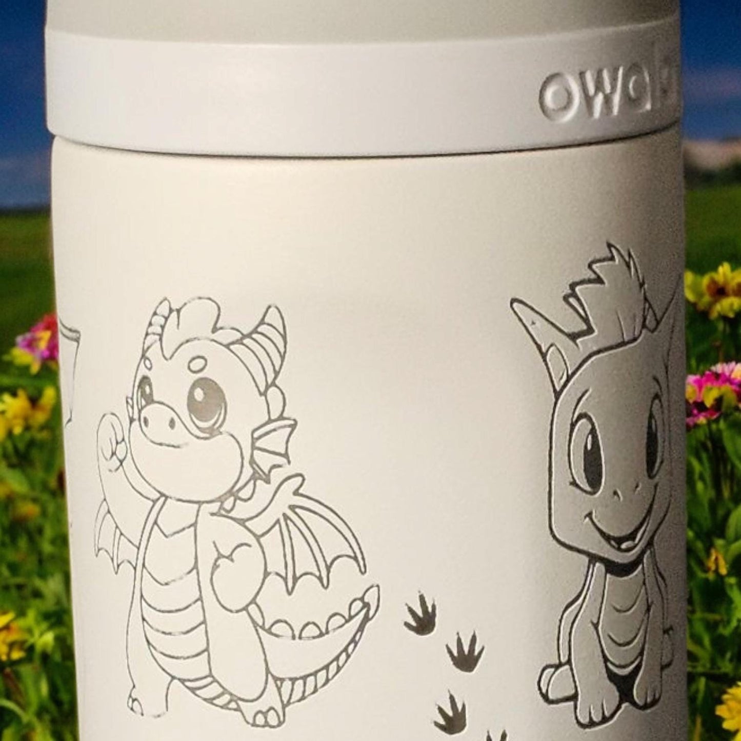 Cute Baby Dragon Owala 20, 24 and 32 oz Bottle | Custom Engraved Owala free sip and Smooth sip bottles