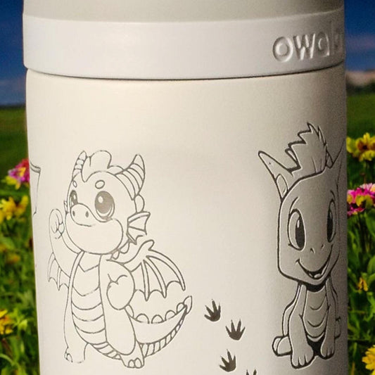 Cute Baby Dragon Owala 20, 24 and 32 oz Bottle | Custom Engraved Owala free sip and Smooth sip bottles
