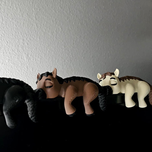 Sleeping Horse for bookshelf or monitor, Unique Horse Lover Present, 3D Printed, Shelf Decor office Decor