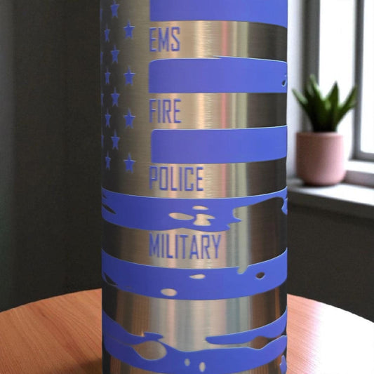 Custom First Responder Owala Water Bottle – Laser Engraved Firefighter, Police, or EMS Design – 20oz, 24oz, or 32oz – Personalized Gift