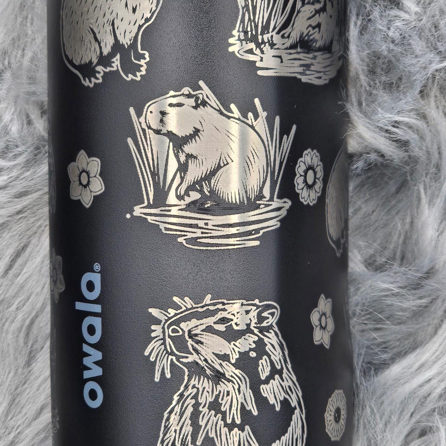 Owala Water Bottle with a Capybara Design | Laser Engraved Capybara | Custom Name | Owala Sway, Freesip or Smooth