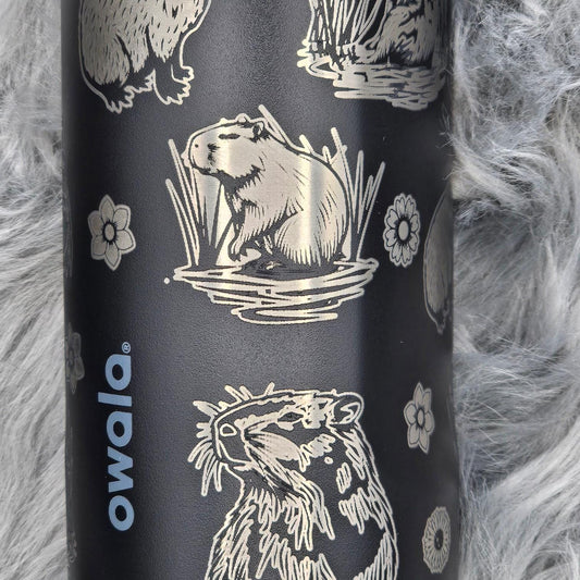 Owala Water Bottle with a Capybara Design | Laser Engraved Capybara | Custom Name | Owala Sway, Freesip or Smooth