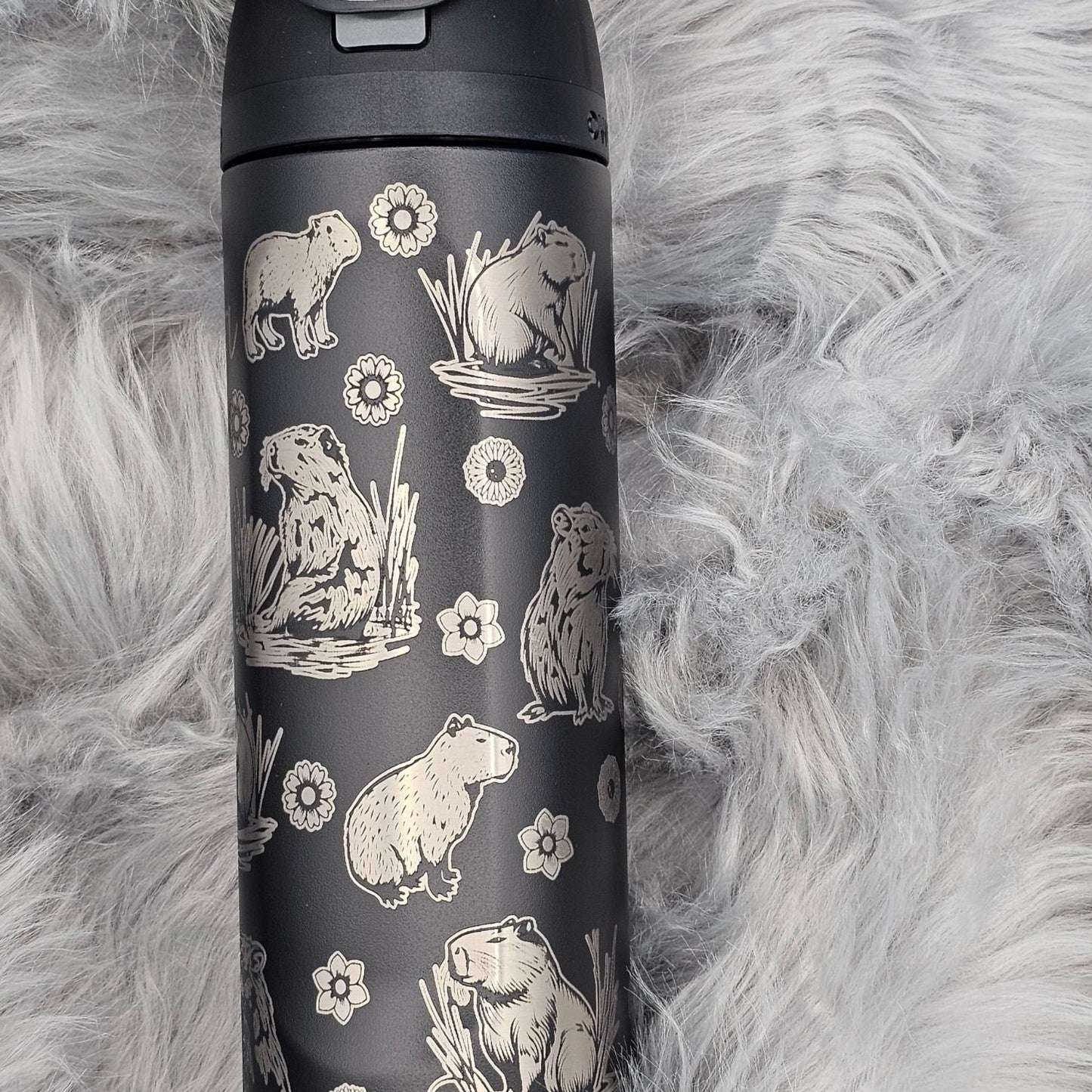 Owala Water Bottle with a Capybara Design | Laser Engraved Capybara | Custom Name | Owala Sway, Freesip or Smooth