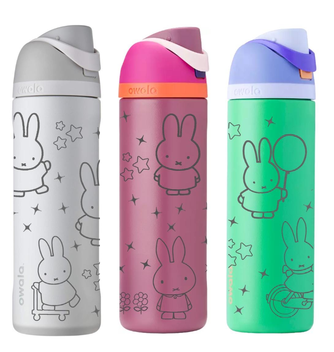 Miffy Owala 20, 24, 30, 32 and 40 oz Bottle | Custom Engraved Owala free sip, sway and Smooth sip bottles