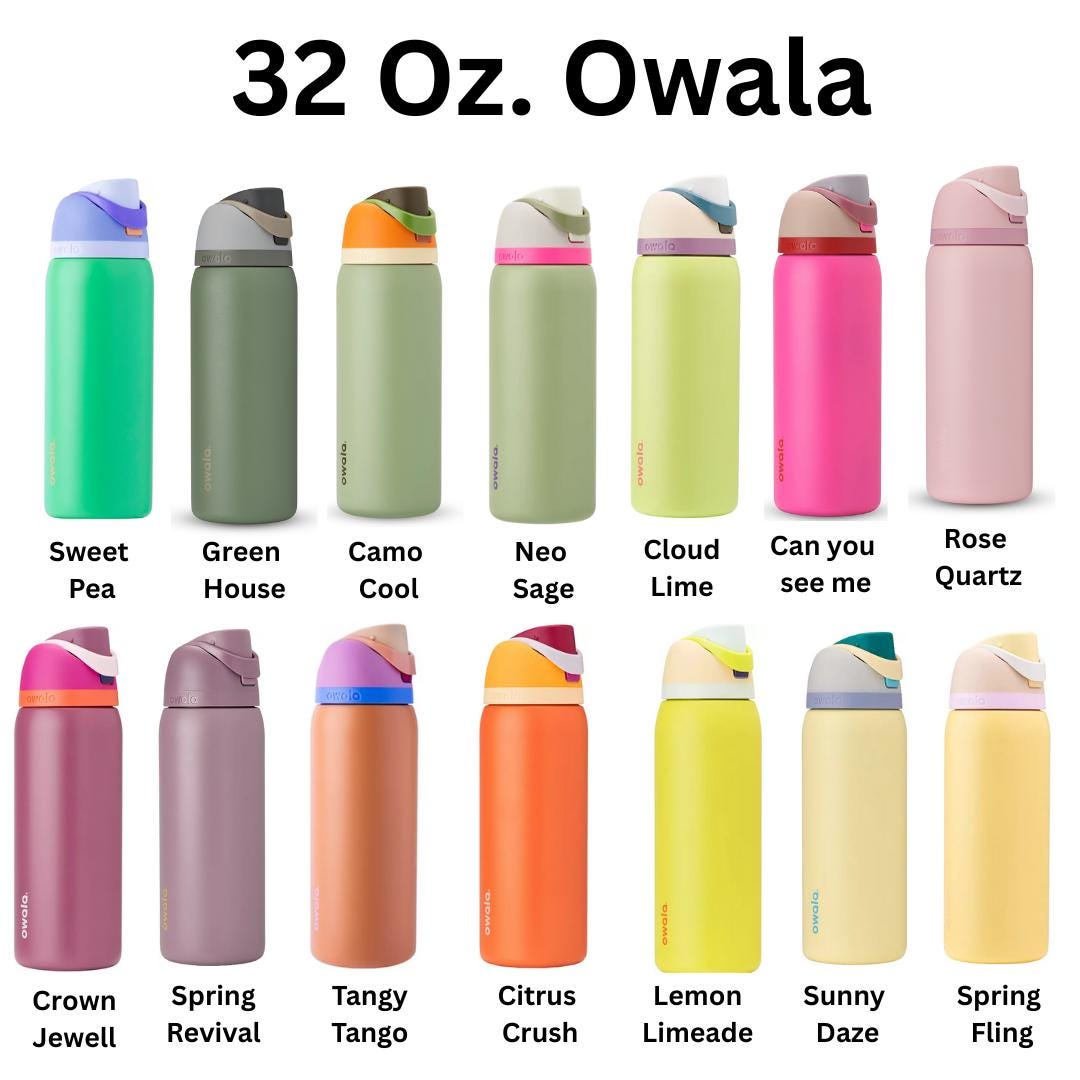 Pickle Engraved Owala Water Bottle Silver Pickles, Available in Sway and Freesip