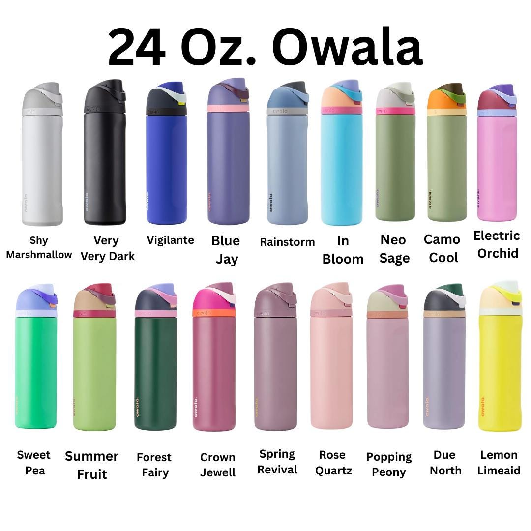 Pickle Engraved Owala Water Bottle Silver Pickles, Available in Sway and Freesip