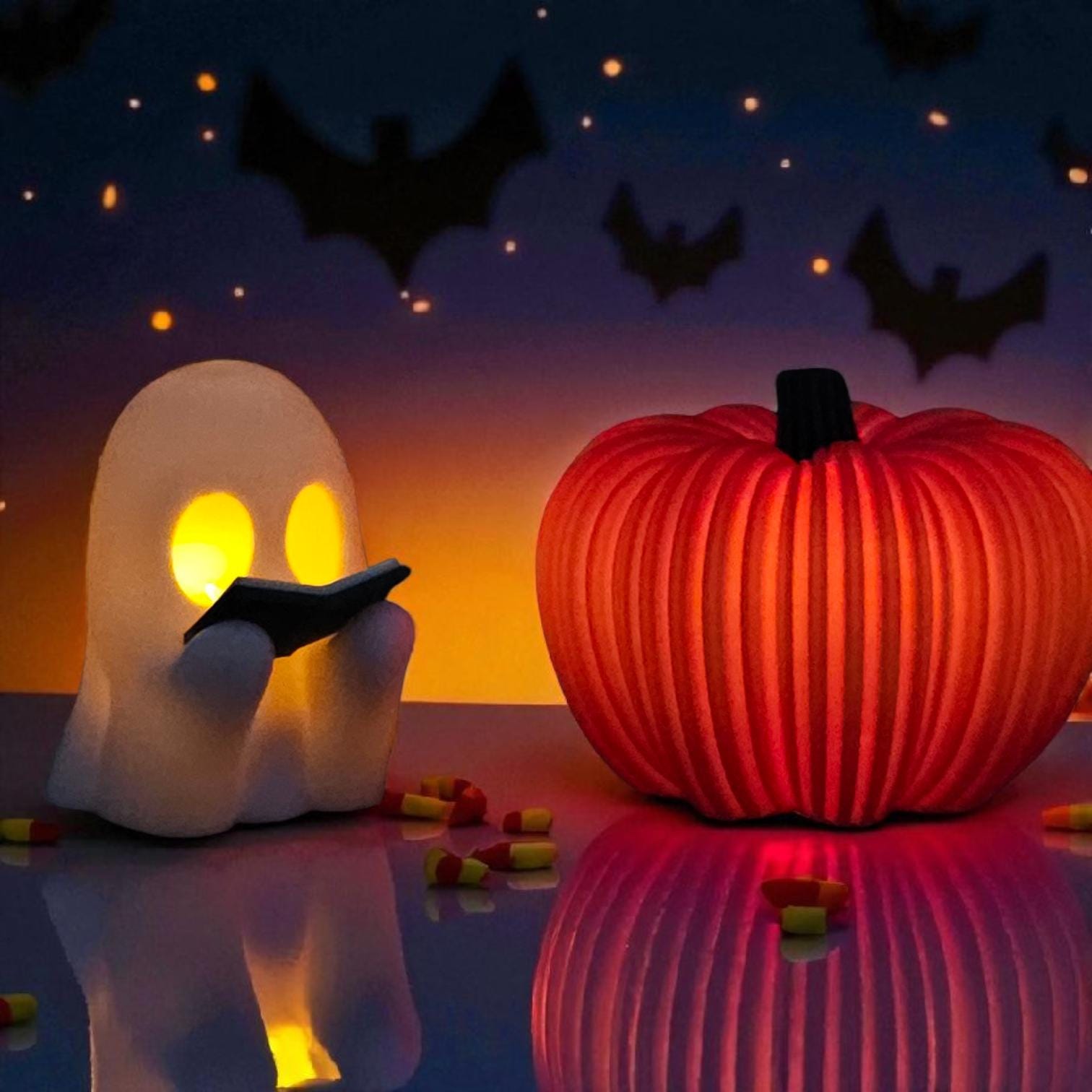 Ghost Reading book Shelf Sitter: Whimsical Office Decor 3D Printed