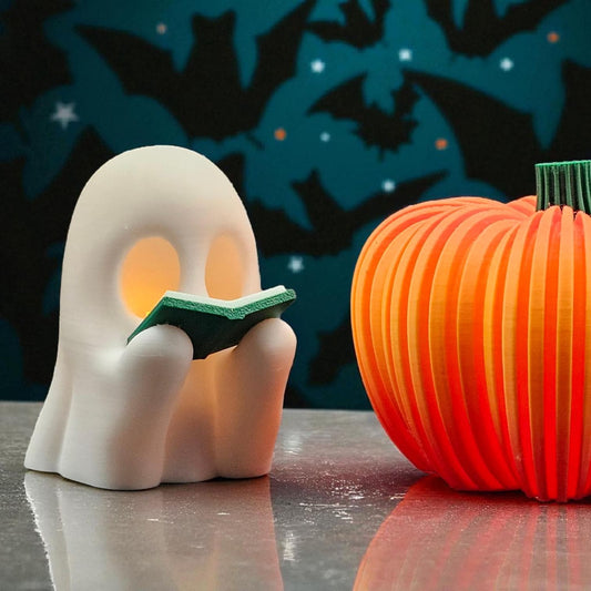Ghost Reading book Shelf Sitter: Whimsical Office Decor 3D Printed